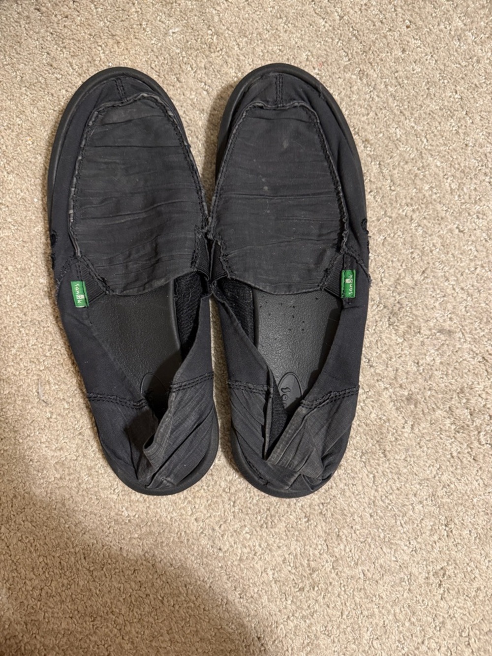 Sanuk Men's Black Slip-On Canvas Casual Loafers